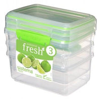 PACK X3 RECIPIENTE FRESH 1L RECTANGULAR